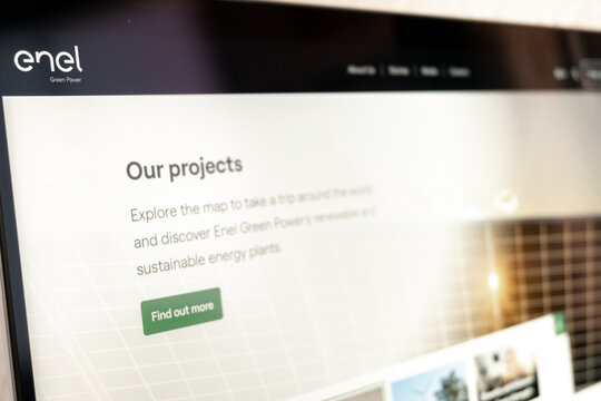 Mexico city, mexico, 04 22 2026, enel green power website displaying renewable energy projects