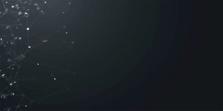 Minimalist digital network dots and lines formation on dark background with technology abstract connection background communication structure particles connectivity information intelligence