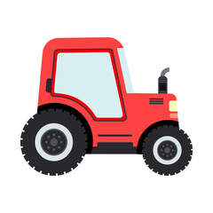 Fototapeta premium red tractor on white background