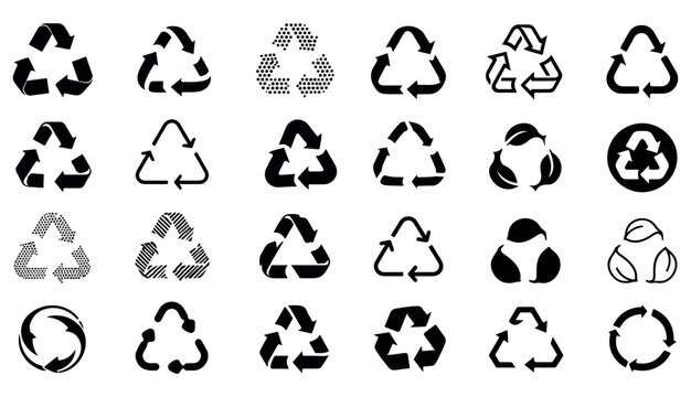 set of recycling icons. recycle logo symbol. vector illustration