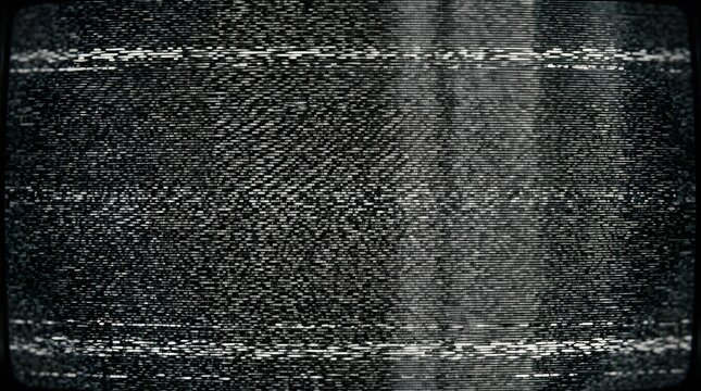 Vintage CRT Television Static Noise Background Texture With Retro Analog Screen Interference Effect
