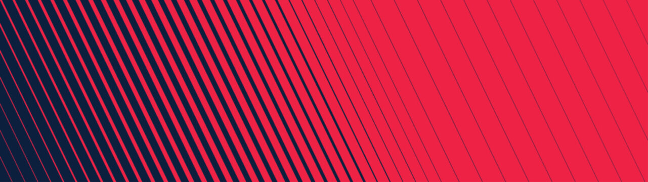 Halftone gradient texture with thick to thin diagonal lines in red and navy