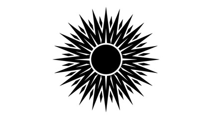 Fototapeta premium Black sunburst vector icon with sharp pointed rays for logo design and graphic decoration