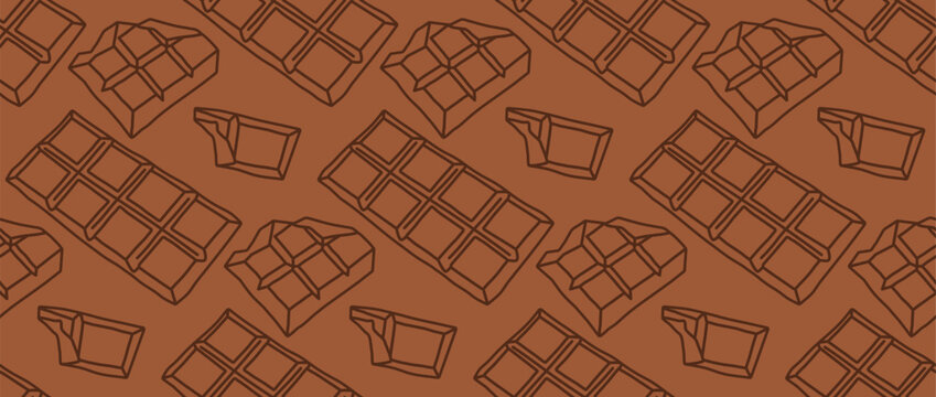 Brown chocolate bar seamless pattern design for minimalist background and wrapping paper print
