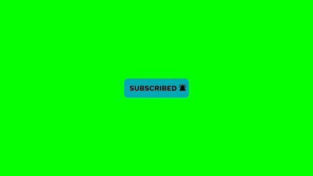 You tube subscribe button animation with notification bell on green screen for social media creators