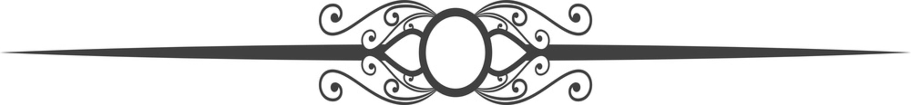Elegant Victorian Decorative Page Divider with Central Oval Frame