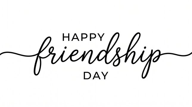 Happy friendship day cursive text design