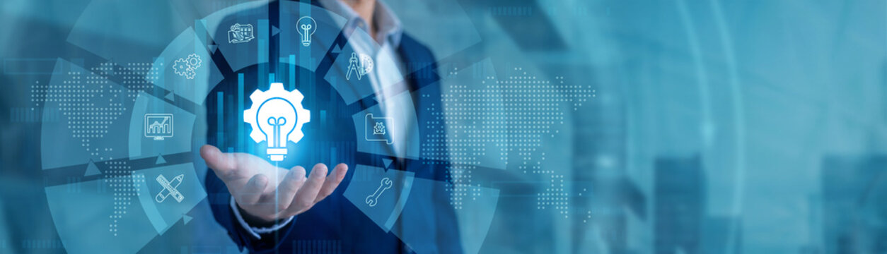 Structural designer drafting projects holding a hand tablet. Engineering Solutions fast flow on global network mechanical schematics. Advanced corporate models building future smart cities.