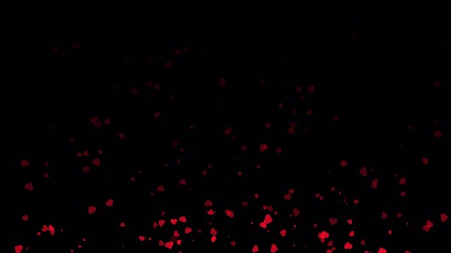 Live streaming hearts animation going upwards direction on transparent background, Social media emojis hearts live streaming animation on alpha channel, 4k resolution