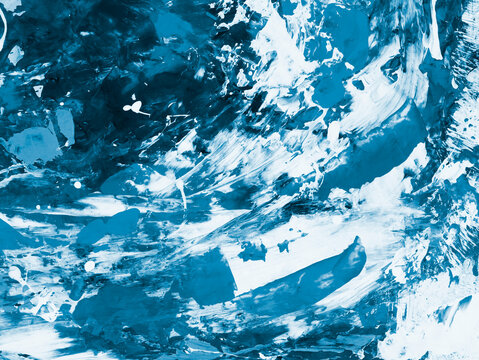 Blue abstract fantastic creative hand painted background