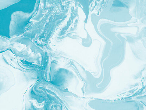 Blue marble creative abstract hand painted background