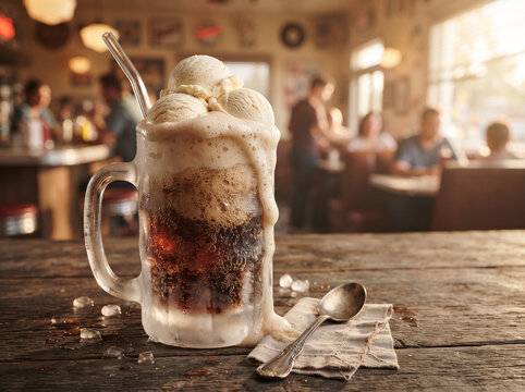 Classic Root Beer Float Hero Shot for National Root Beer Float Day Refreshing Summer Dessert Drink