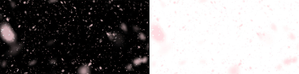 Soft pink floating light particles overlay on transparent background romantic magical bokeh effect for elegant design. © MatStudio