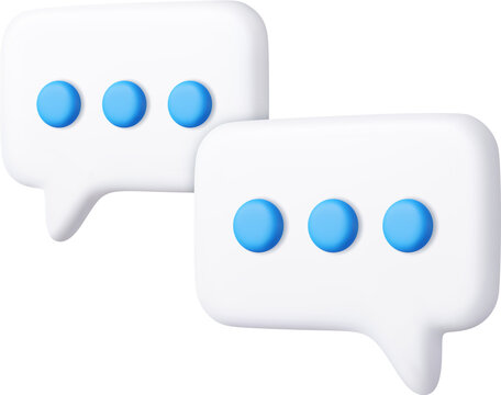 3d Blank white speech bubble pin