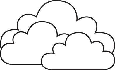 Fototapeta premium Black and White Cloud Cluster Weather Outline Icon