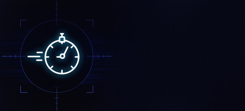 Website Speed Test and Performance Monitoring Neon Line Icon with Laptop Background