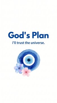 Embracing faith and trust in the universe a watercolor design featuring god's plan
