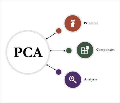 PCA - Principle component Analysis acronym. Infographic template with icons and description placeholder
