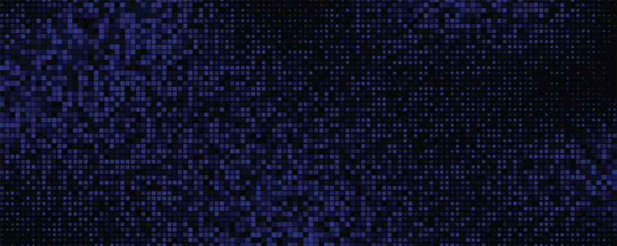 Led screen light background texture with pixel pattern. Digital tv display wall panel in blue, pink and purple gradient. Abstract bright television videowall grid vector design template with circle