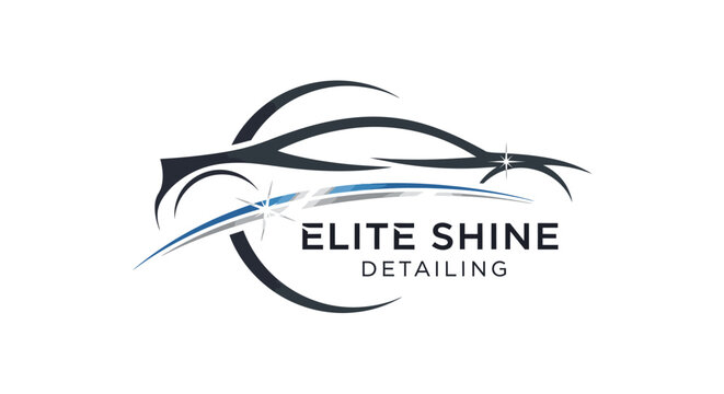Elite Shine Detailing Service Logo Design.