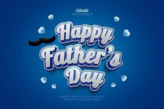 Happy Father's Day Editable Text Effect 3d Style Bold
