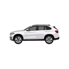 Fototapeta premium White modern suv side view illustration