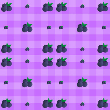 seamless pattern with bluberry for tablecloth
