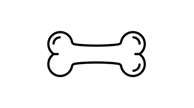 Simple Line Art Illustration of a Dog Bone Vector Icon for Pet Care and Animal Health Design