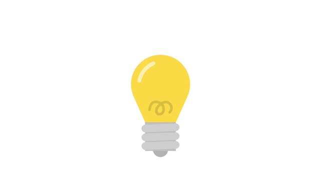 フラットイラストアニメーション：光る電球