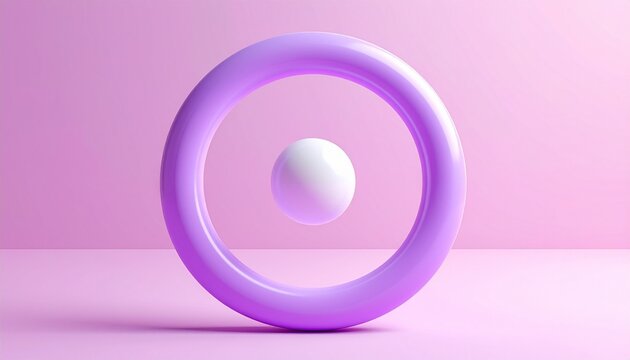 アイソメトリックな抽象的なリングと球体の3Dイラスト