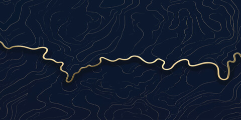 Abstract topographic map contour line and single wavy path with topography abstract background geography navigation elevation cartography geological landscape geometric technology detailed © MOHAMAD
