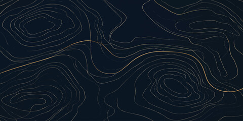 Abstract topographic map contour lines with wavy route path topography abstract background geography navigation elevation cartography geological landscape geometric technology detailed © MOHAMAD