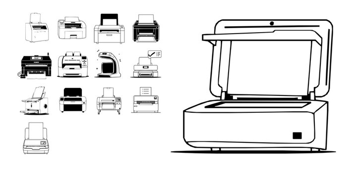 Scanner Machine Unchecked Modern Design Outline Icon