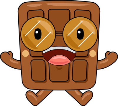 Cute Chocolate Character Vector Illustration
