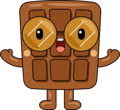 Cute Chocolate Character Vector Illustration