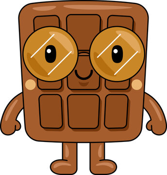 Cute Chocolate Character Vector Illustration