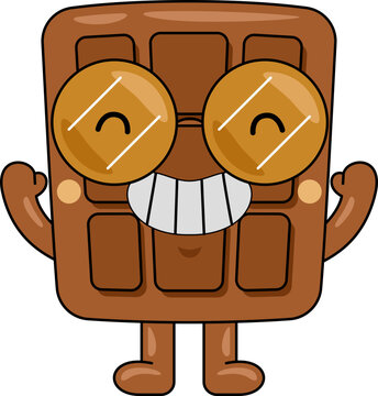 Cute Chocolate Character Vector Illustration