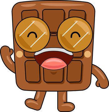 Cute Chocolate Character Vector Illustration