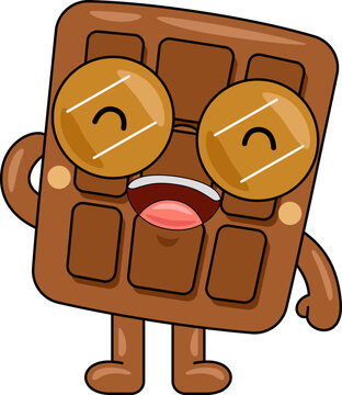 Cute Chocolate Character Vector Illustration