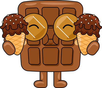Cute Chocolate Character Vector Illustration