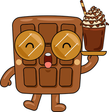 Cute Chocolate Character Vector Illustration
