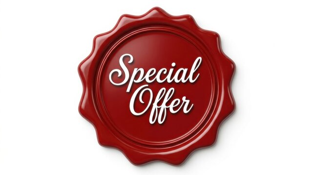 Red Special Offer Seal on White Background
