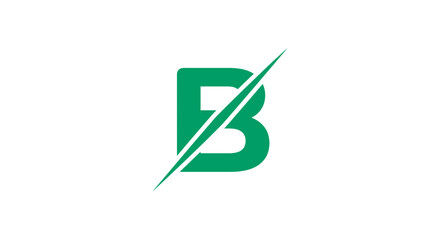 Modern green stylized letter b with lightning bolt © AsDesignz