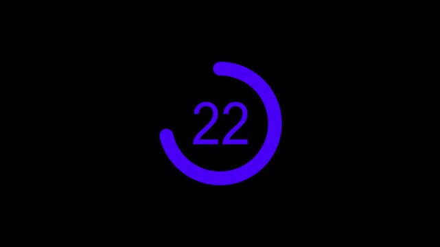 Digital Pi diagram countdown timer with 05 number outline.style design illustration background.
