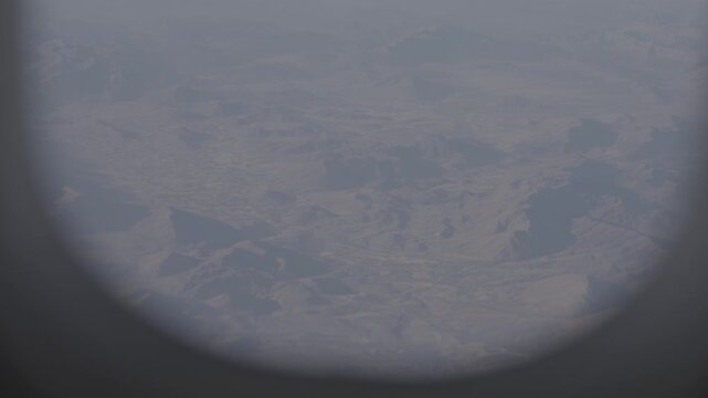 The view of the mountains from the plane