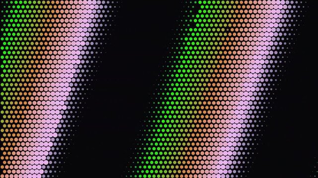 Abstract Dotted Pattern: A visually striking abstract pattern composed of countless small dots, creating a textured, pixelated effect with vibrant pink and green hues against a dark background.