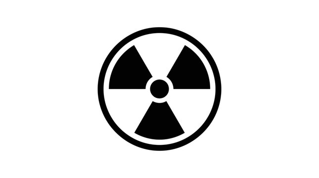 Black and White Radioactive Hazard Warning Symbol Icon