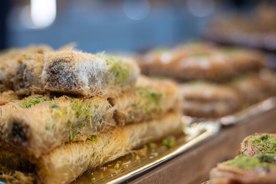 Assorted Middle Eastern and North African Pastries on a Display Platter for a Ramadan Eid Celebration
