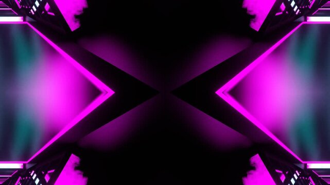 Cyan and Pink Glowing Screen Kaleidoscope Background VJ Loop in 4K