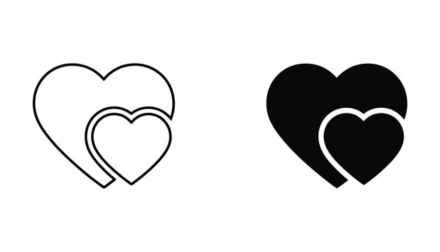 Two interlocking hearts icon design